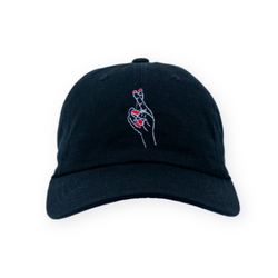 Fingers Crossed Dad Hat - Black