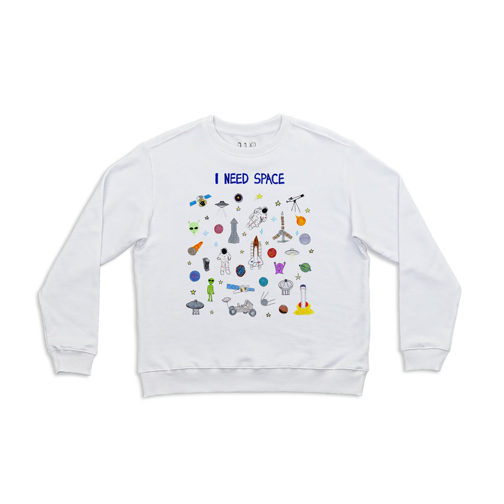 I Need Space Women s Crewneck Sweatshirt Unfortunate Portrait