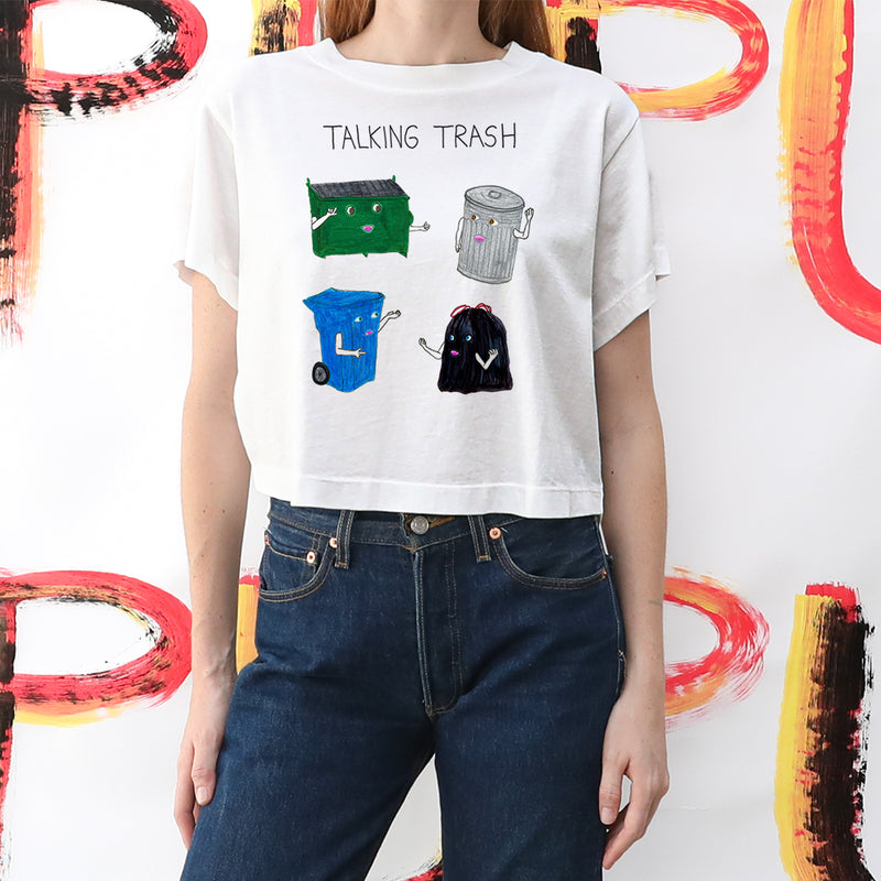 Talking Trash Women's Crop Boyfriend Tee