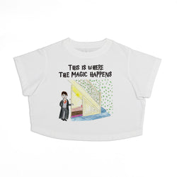 Magic Happens Women's Crop Boyfriend Tee