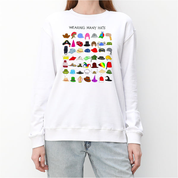 Wearing Many Hats Women's Crewneck Sweatshirt