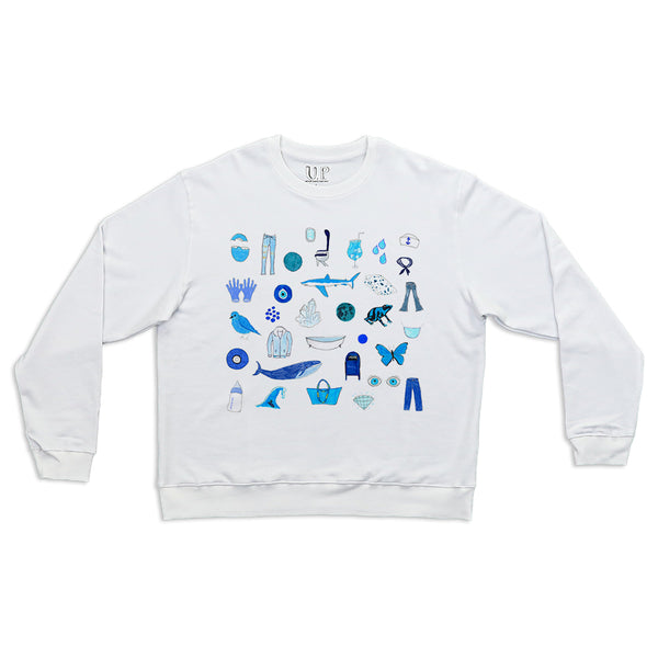 Blue Men's Crewneck Sweatshirt