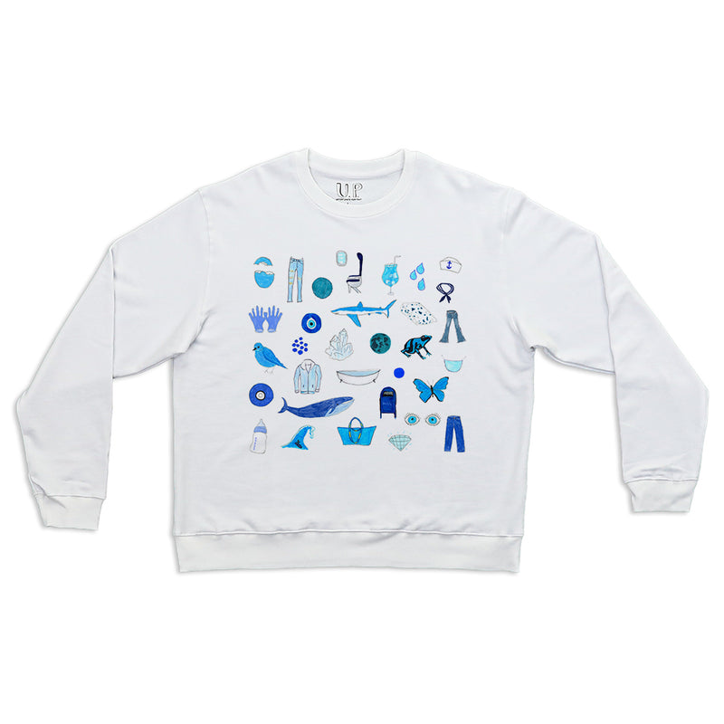 Blue Men's Crewneck Sweatshirt