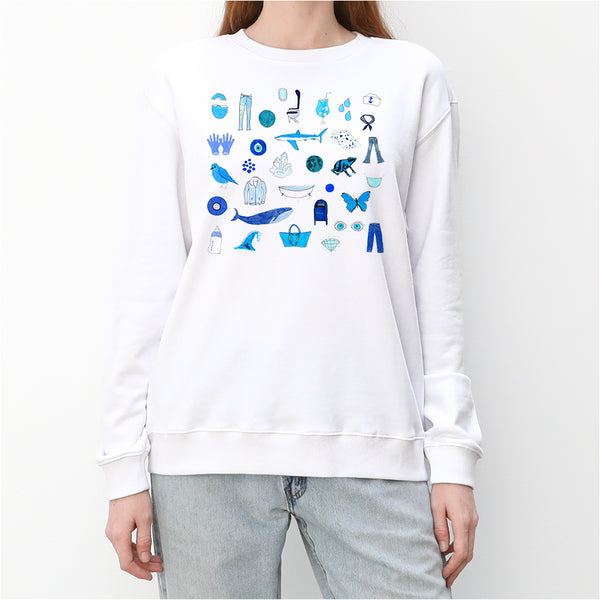 Blue Women's Crewneck Sweatshirt