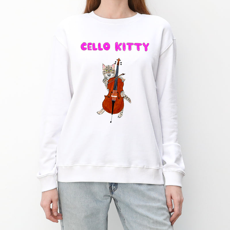 Cello Kitty Women's Crewneck Sweatshirt