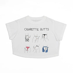 Cigarette Butts Women's Crop Boyfriend Tee