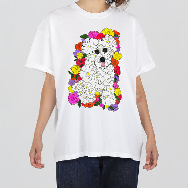 Flower Dog Women's Boyfriend Tee