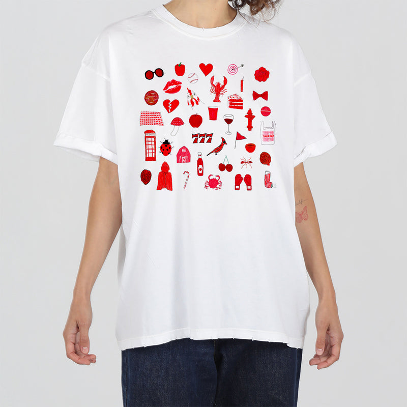 Red Women's Boyfriend Tee