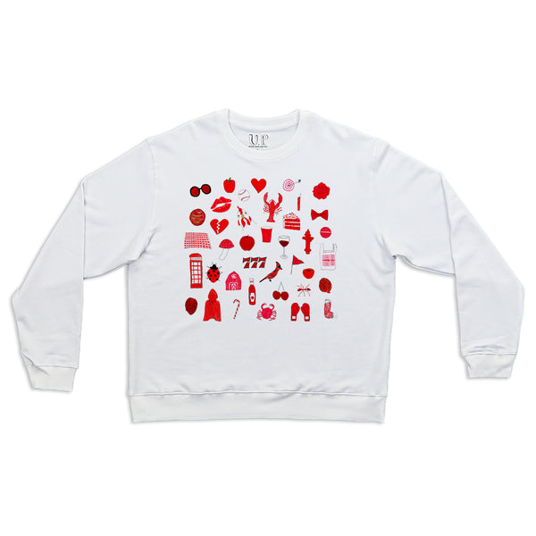 Red Men's Crewneck Sweatshirt