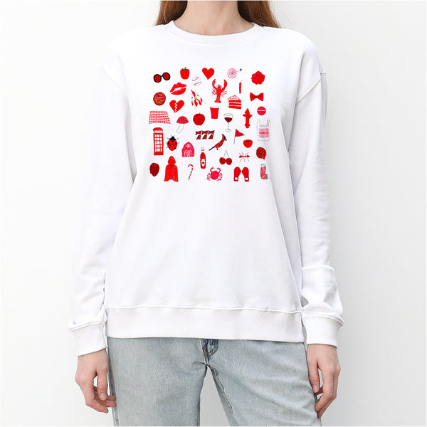 Red Women's Crewneck Sweatshirt