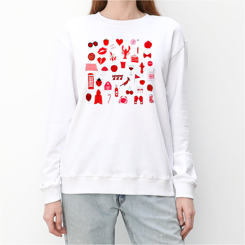 Red Women's Crewneck Sweatshirt