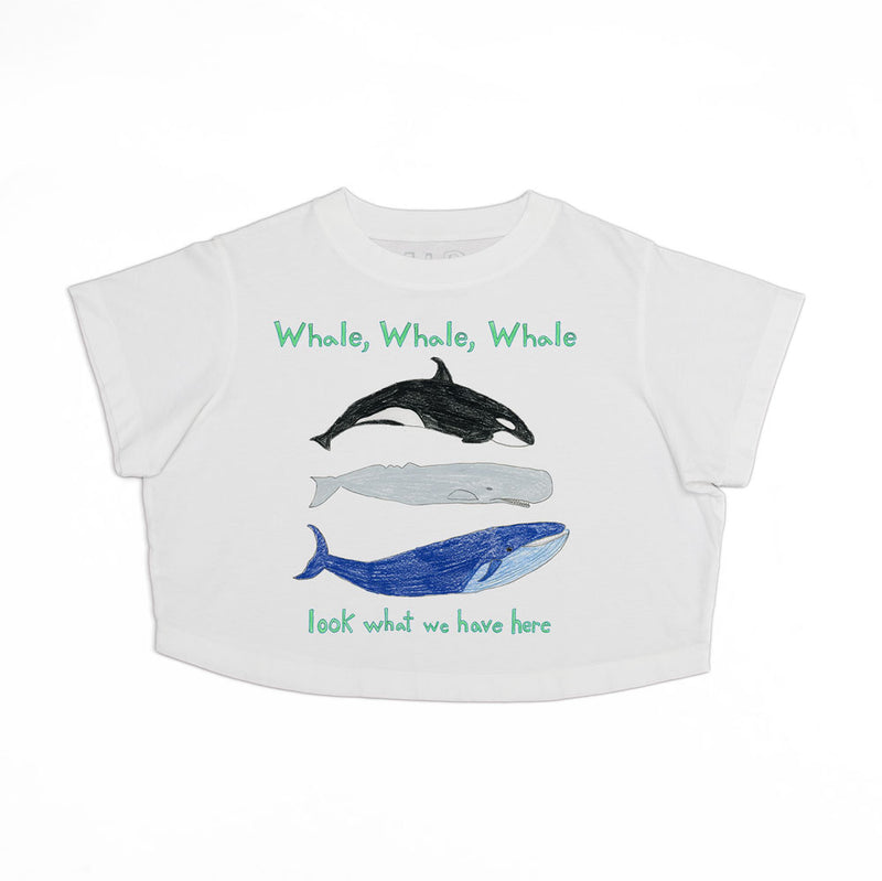 Whale Whale Whale Women's Crop Boyfriend Tee