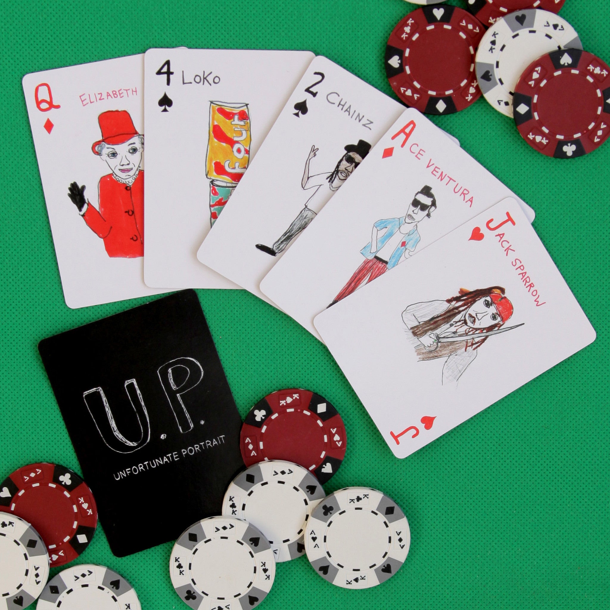 Drawn Playing Cards Unfortunate Portrait